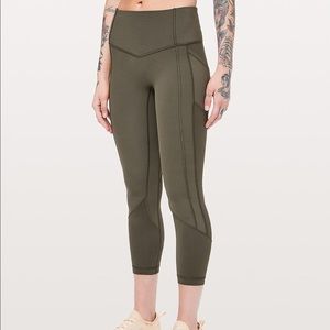 lululemon all the right places crop || dark olive